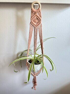 NEW Macrame Plant Hanger - Dusty Rose